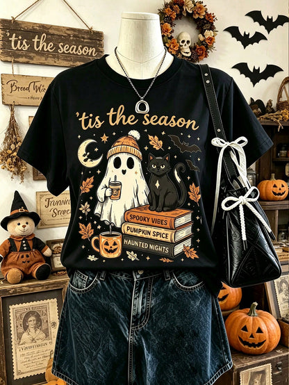 EMERY ROSE Ghouls Halloween ShirtGhost Graphic TeeSpooky Fall T ShirtPumpkin Season Vintage Graphic Tee