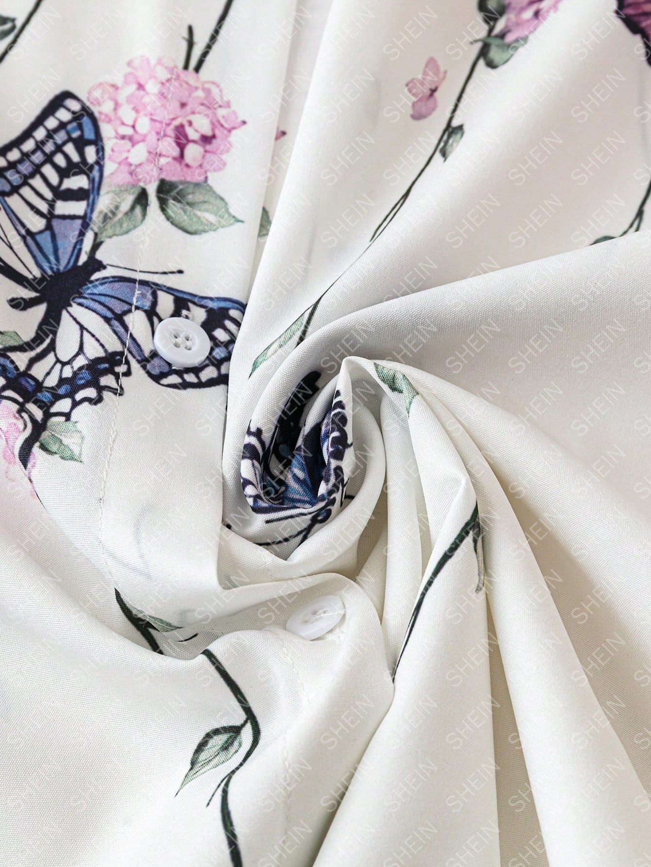 EMERY ROSE Plus Butterfly Print Drop Shoulder Shirt Fall