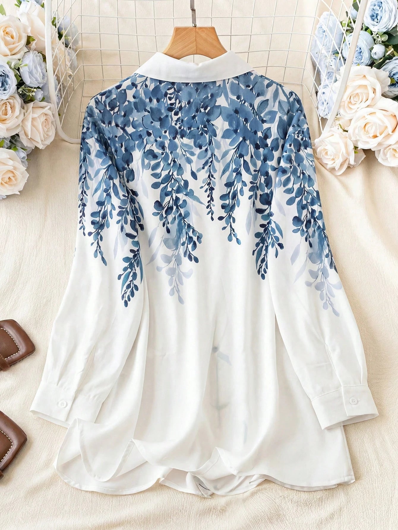 EMERY ROSE Plus Butterfly Print Drop Shoulder Shirt Fall