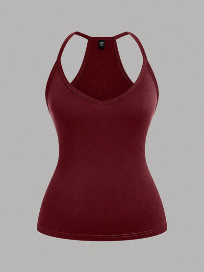 EMERY ROSE Plus Size Casual V-Neck Sport 3 PiecesCombo Tank Top Set