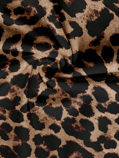 EMERY ROSE Plus Size Country Music Festival Leopard Texture Print Shirt, Autumn Chic Blouses For Women,Summer/Spring