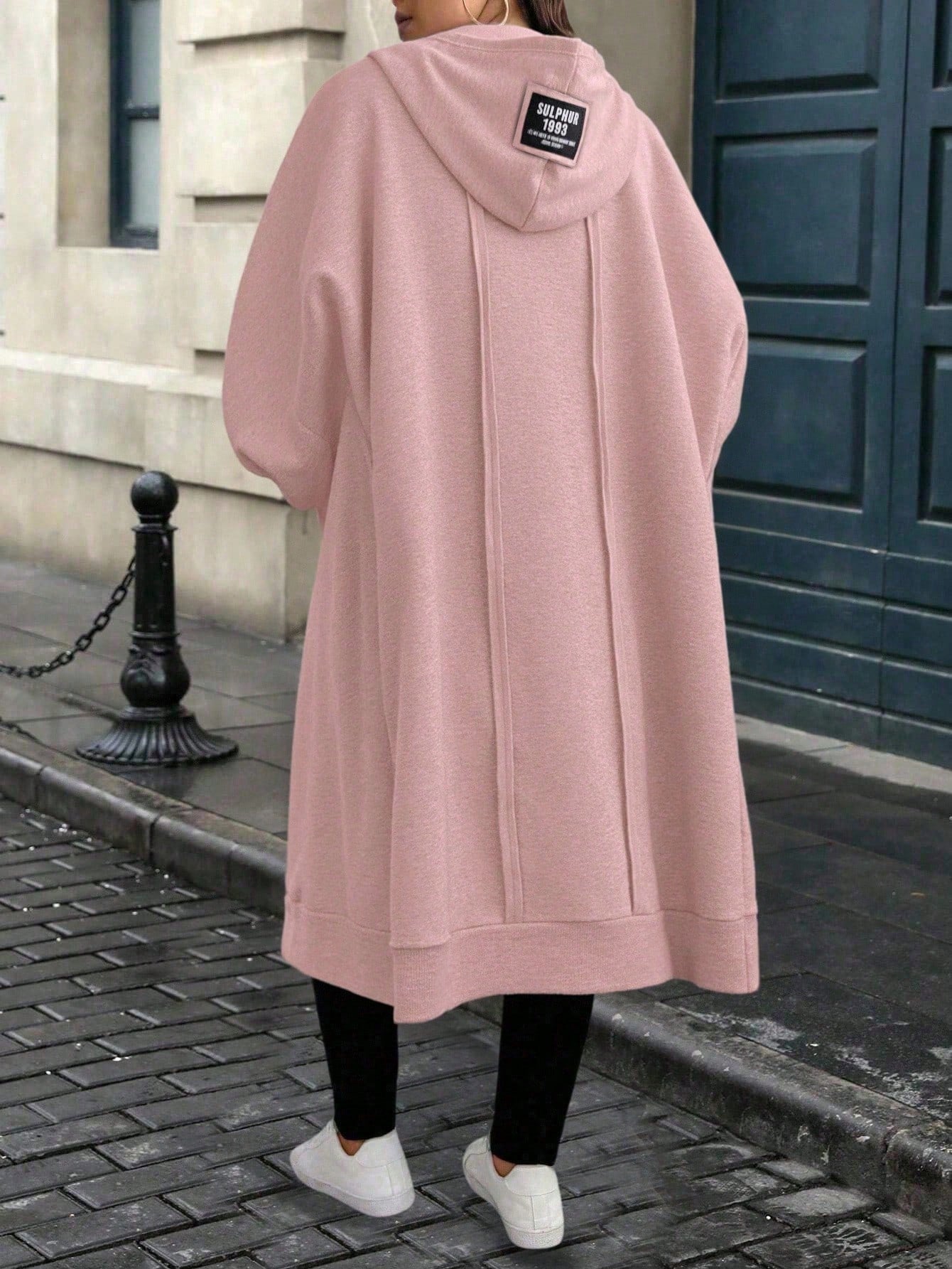 EMERY ROSE Plus Size Women's Letter Graphic Long Sleeve Casual Zip-Up Hoodie Jacket Fall Winter Cloth For Women Autumn