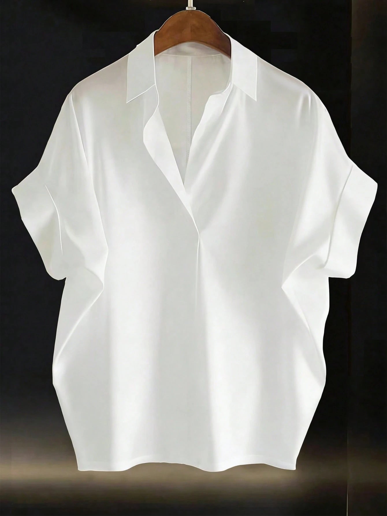 EMERY ROSE Plus Size Women Striped Batwing Short Sleeve Casual Blouse