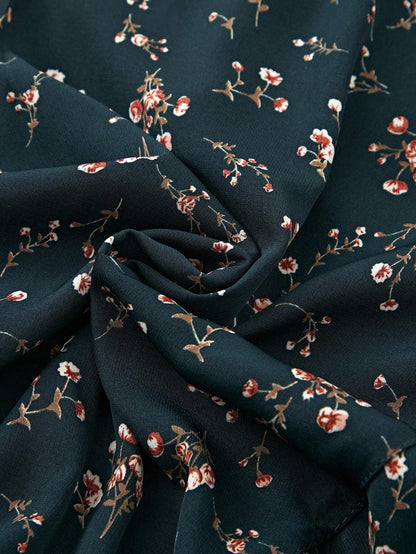 EMERY ROSE Summer Casual Ditsy Floral Print V-Neck Wrap Dress Maxi Women Outfit