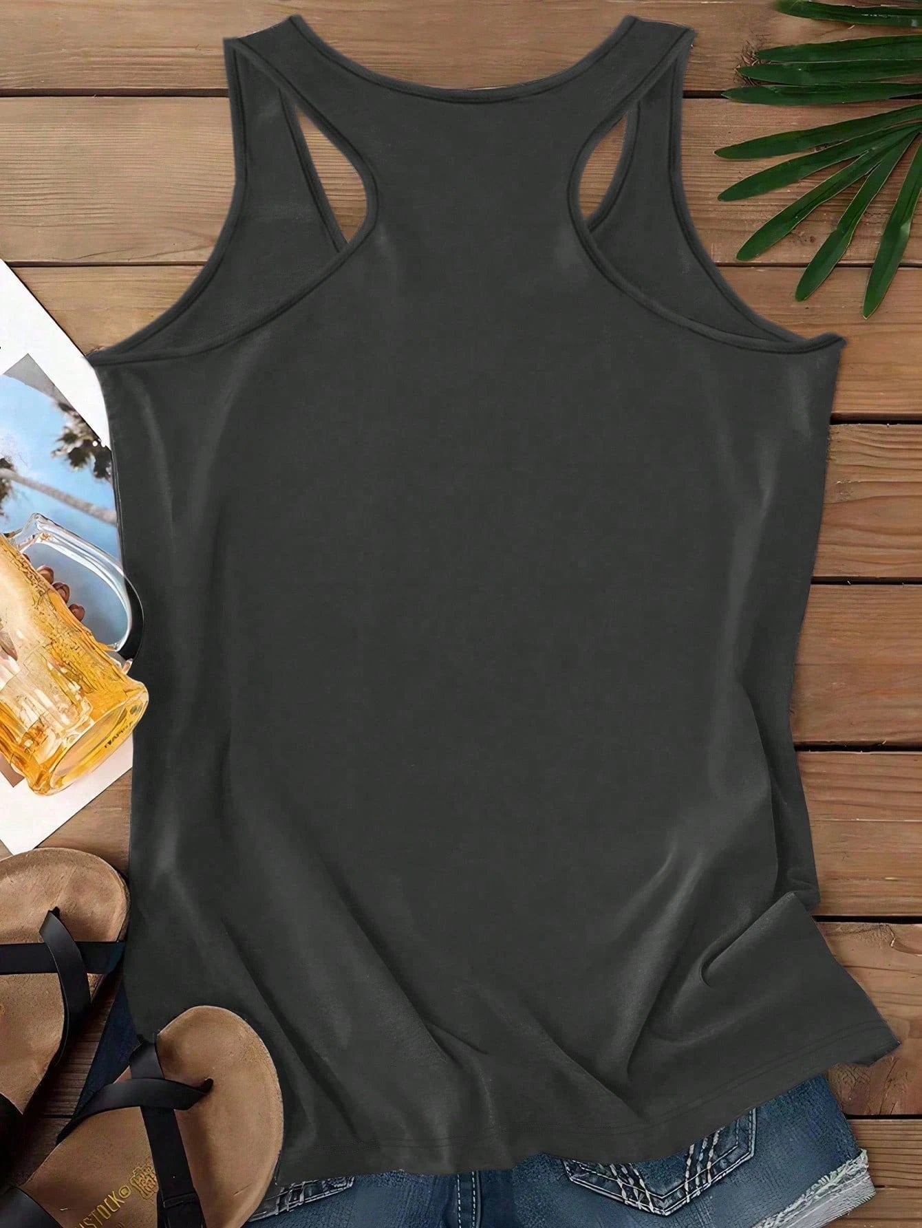EMERY ROSE Sunflower Print Casual Minimalist Camisole Tank Top, Suitable For Plus Size In Summer Back To School,Spring/Vacation