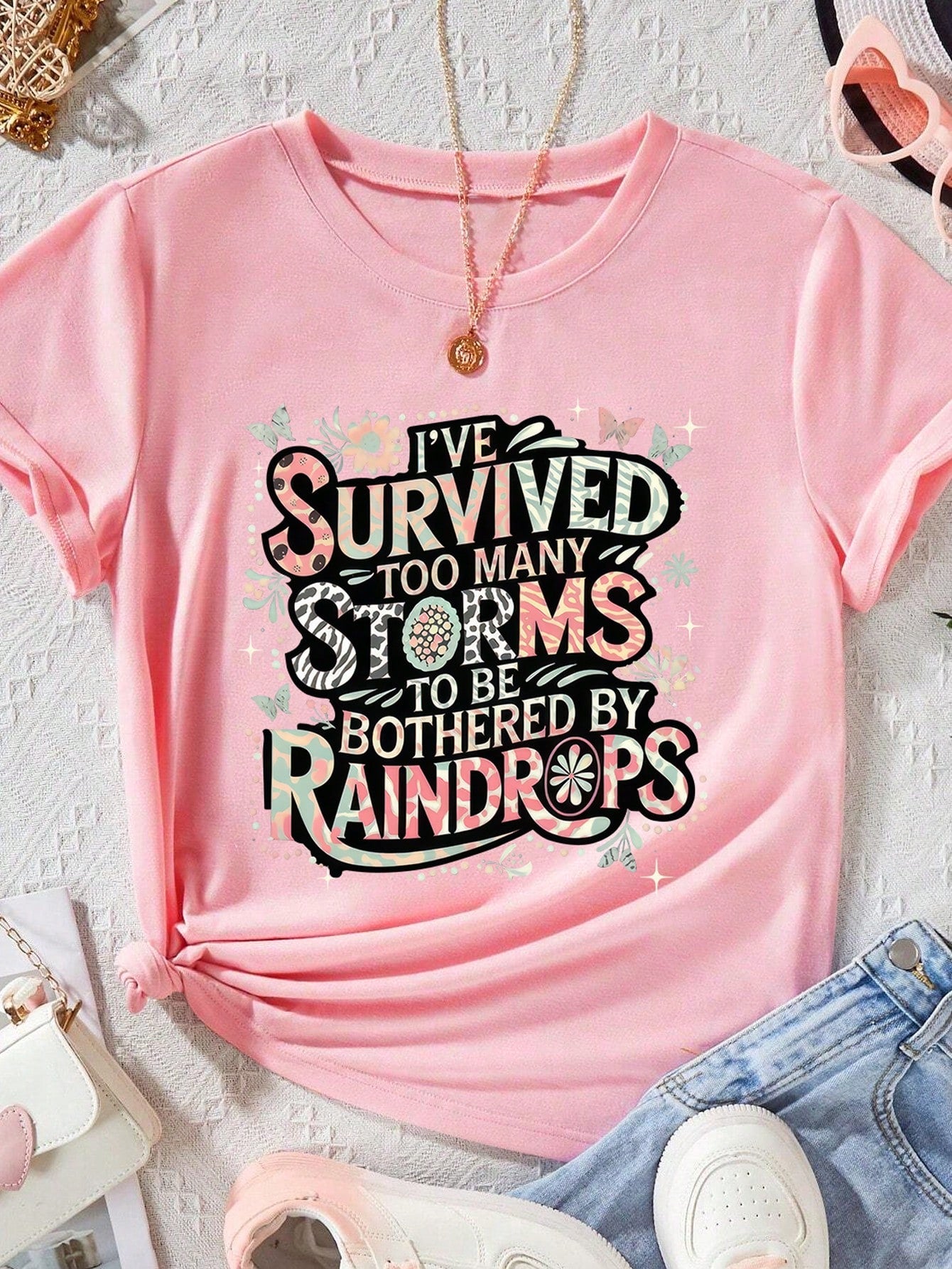 EMERY ROSE Too Many Storms Plus Size Short Sleeved T Shirts