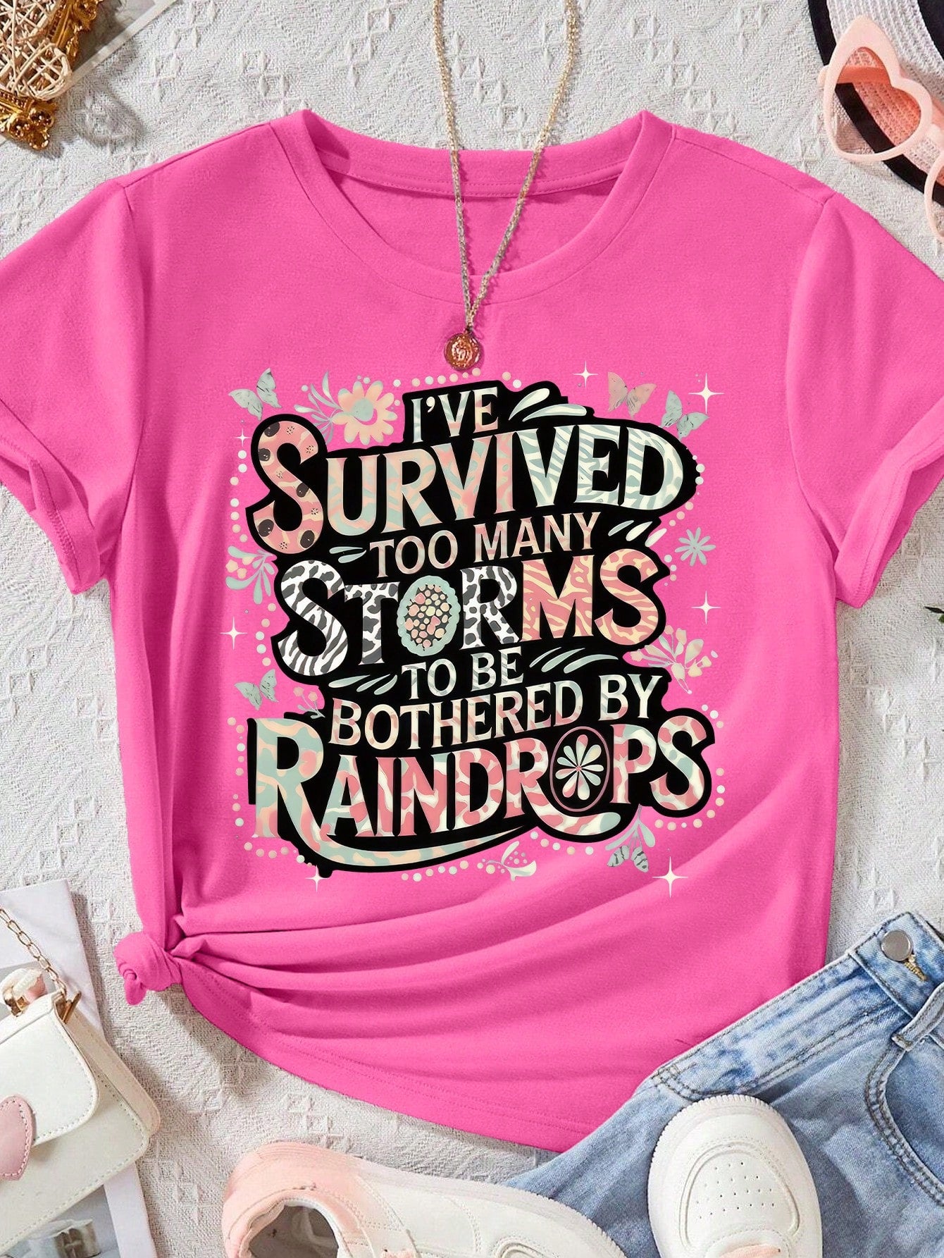 EMERY ROSE Too Many Storms Plus Size Short Sleeved T Shirts