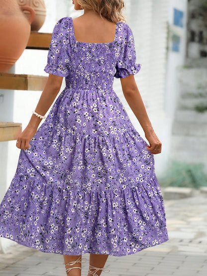 EMERY ROSE Women Floral Print Puff Sleeve A-Line Dress