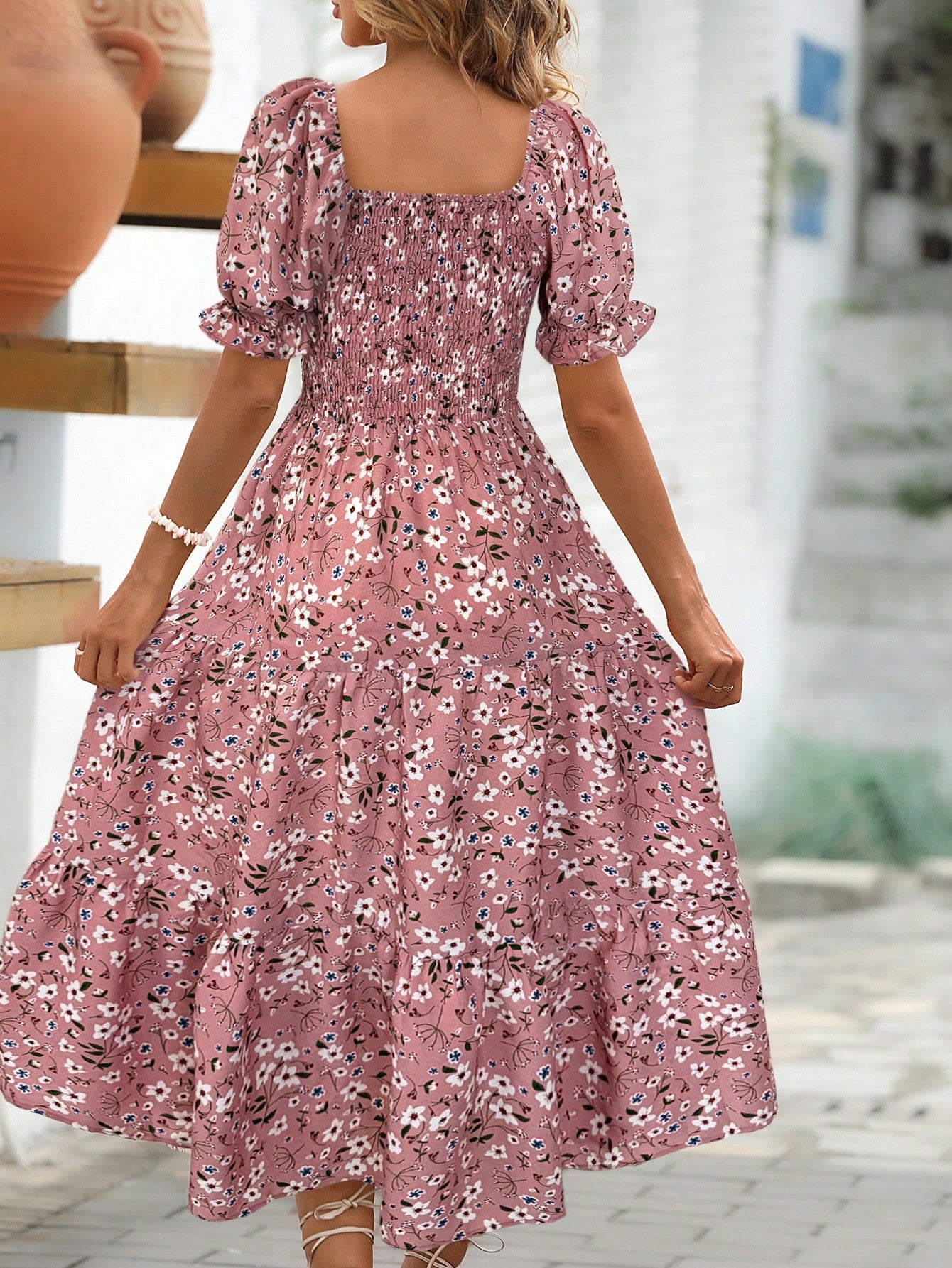 EMERY ROSE Women Floral Print Puff Sleeve A-Line Dress
