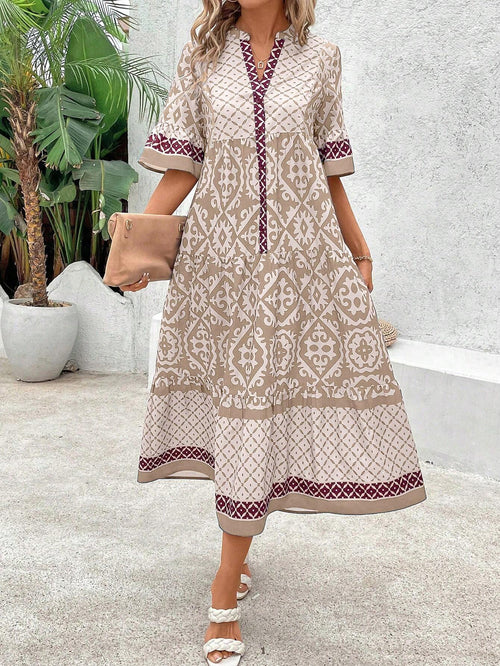 EMERY ROSE Women's Vintage Loose Casual Dress, Summer Maxi Women Outfit