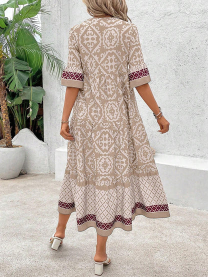 EMERY ROSE Women's Vintage Loose Casual Dress, Summer Maxi Women Outfit