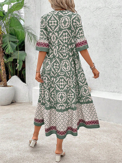EMERY ROSE Women's Vintage Loose Casual Dress, Summer Maxi Women Outfit
