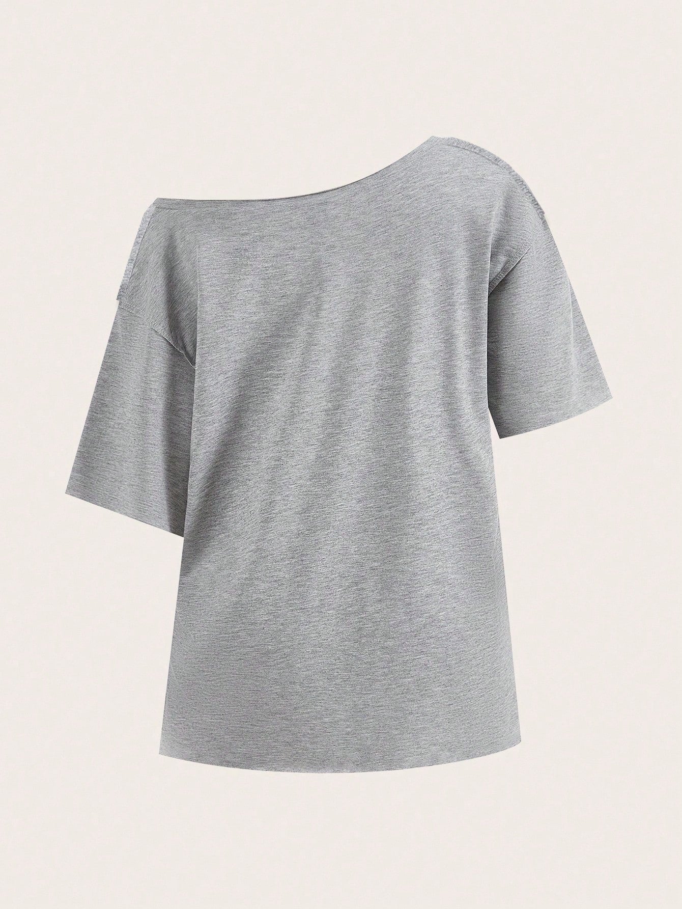 Essnce Casual Minimalist Camo Tree Branch 98 Graphic Drop Shoulder Plus Size Women T-Shirt Gray Summer