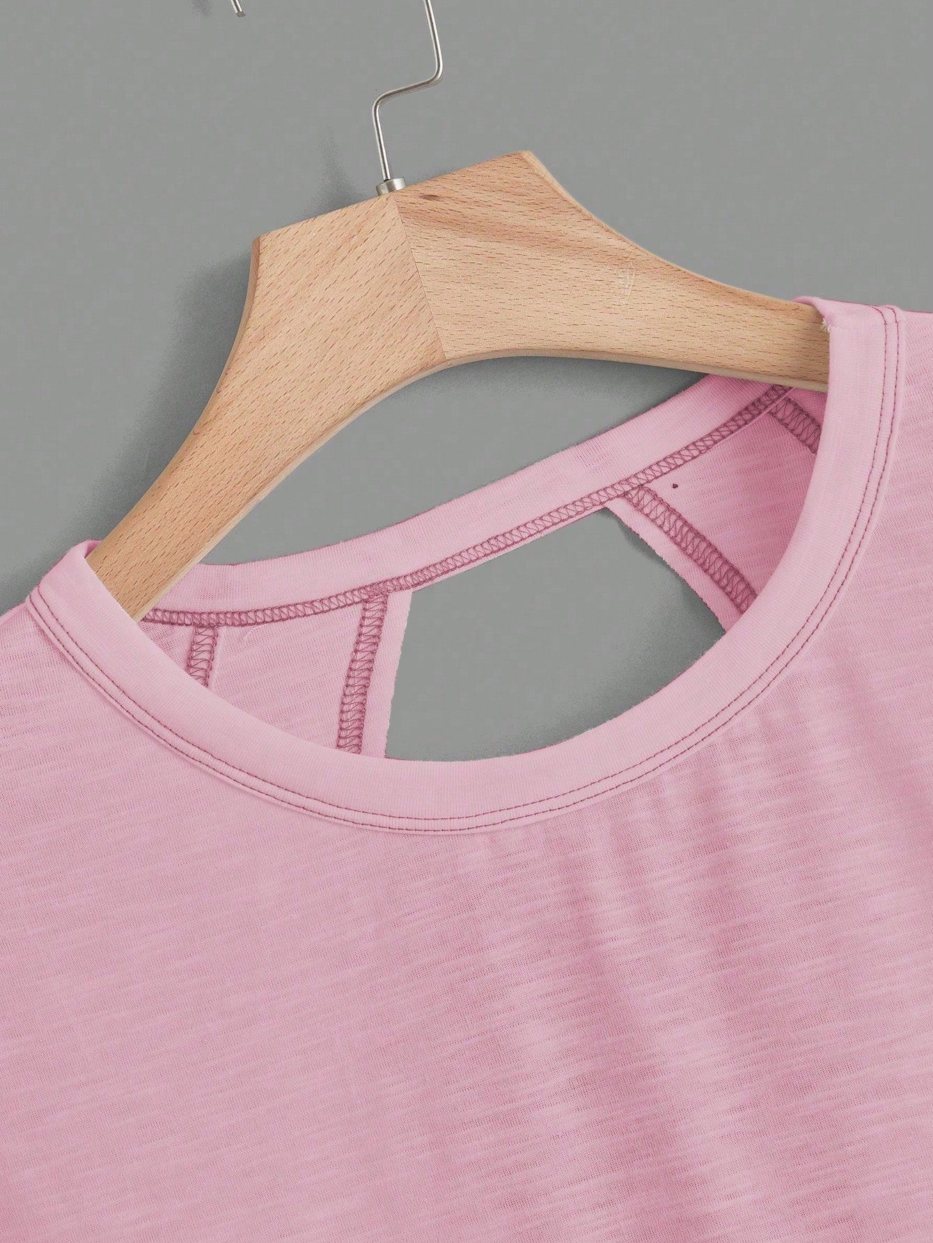 Essnce Plus Size Women's 2 Pack Backless Short-Sleeve T-Shirt,Loose Casual 70s Western Pastel Pink,Summer,Smart Casual,Gym Workout Black And Pink Tops