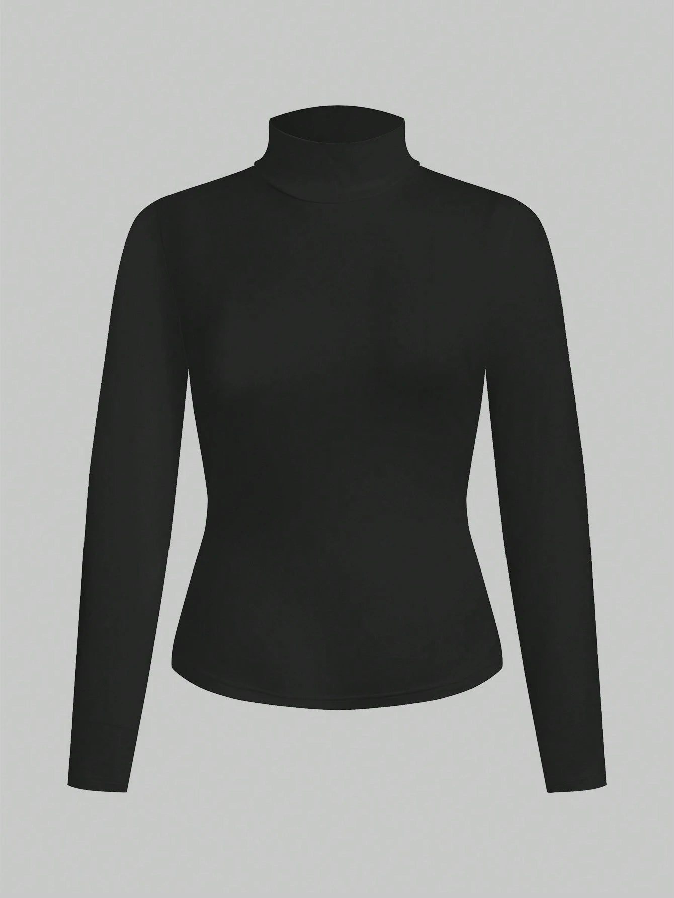 Essnce Plus Size Women's 2-Piece Black And White Suit T-Shirt Autumn Elegant Business Casual Graduation Office Long-Sleeved Knitted Mock Neck Turtleneck Tops