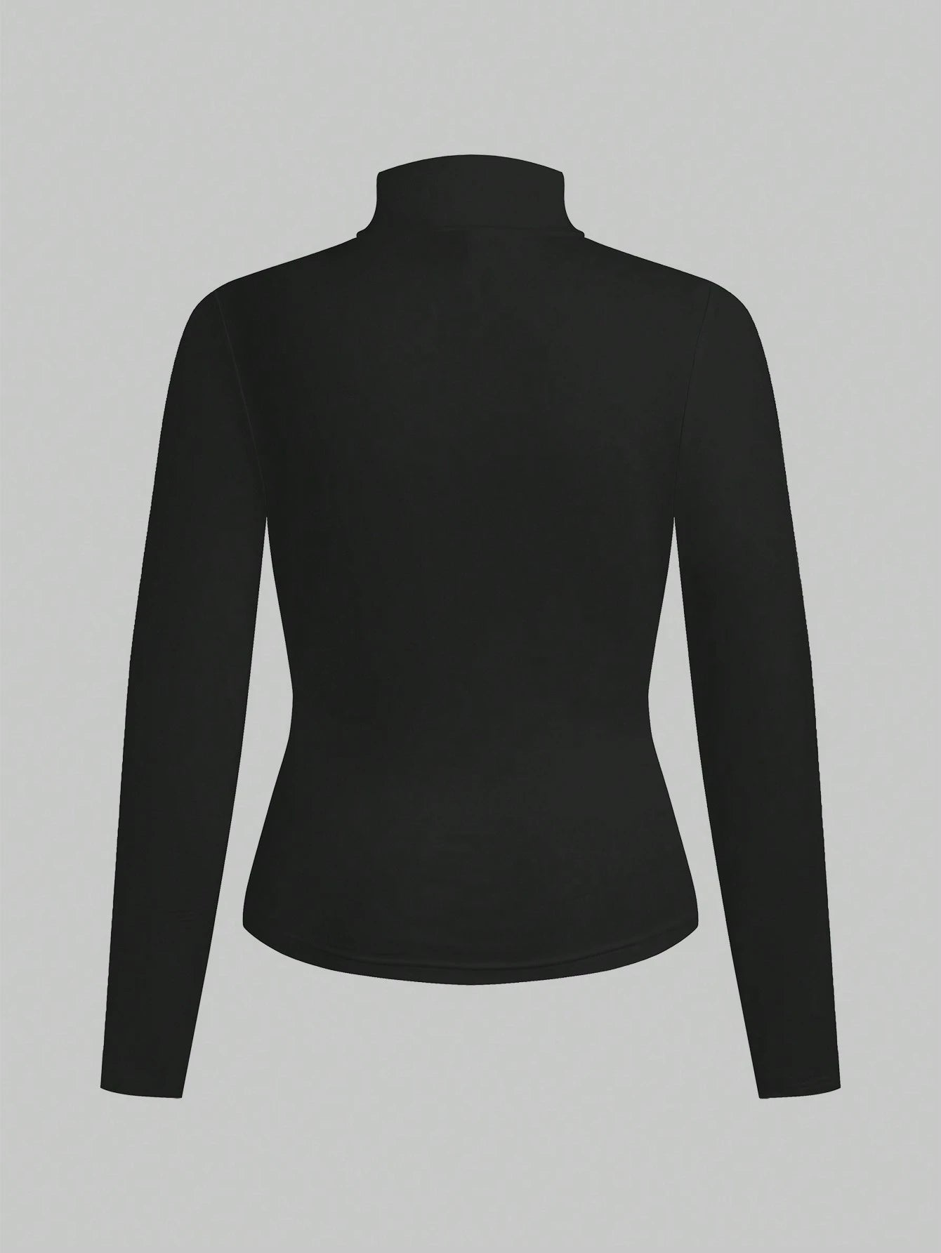 Essnce Plus Size Women's 2-Piece Black And White Suit T-Shirt Autumn Elegant Business Casual Graduation Office Long-Sleeved Knitted Mock Neck Turtleneck Tops