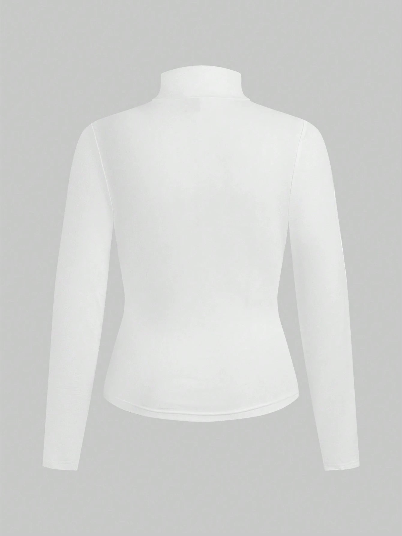 Essnce Plus Size Women's 2-Piece Black And White Suit T-Shirt Autumn Elegant Business Casual Graduation Office Long-Sleeved Knitted Mock Neck Turtleneck Tops