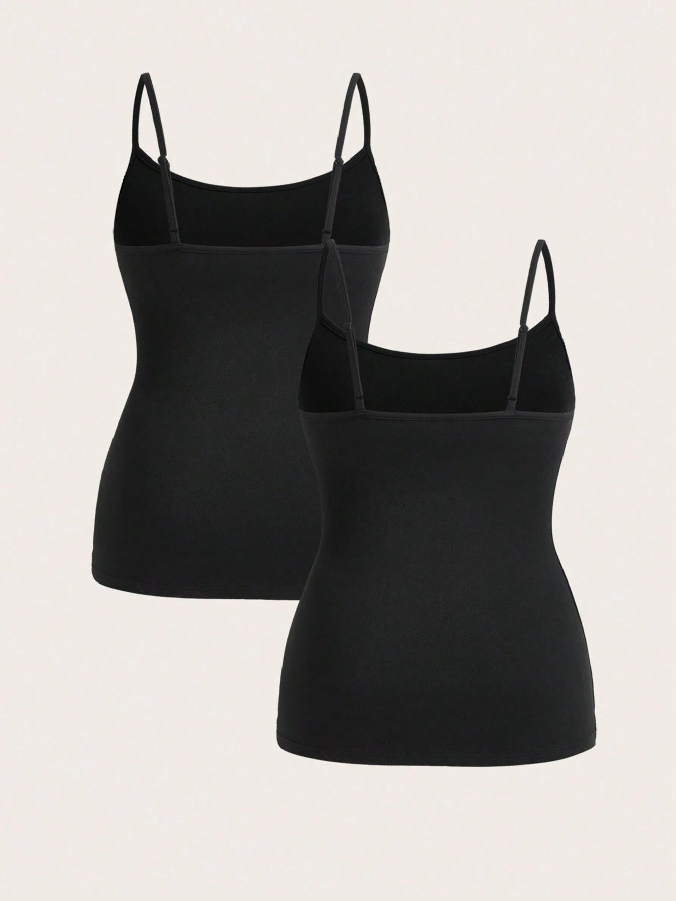 Essnce Plus Size Women's Clothing Four Seasons Casual Business Casual Versatile Basic Comfortable Long Black Camisole 2 Packs Summer Curv Tops Lounge Office