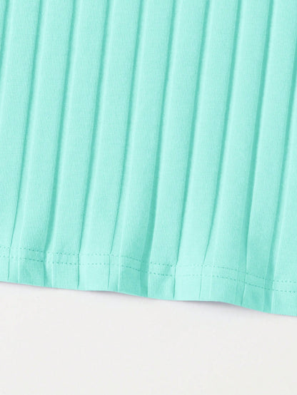 Essnce Solid Color Rib-Knit Sleeveless Dress For Summer