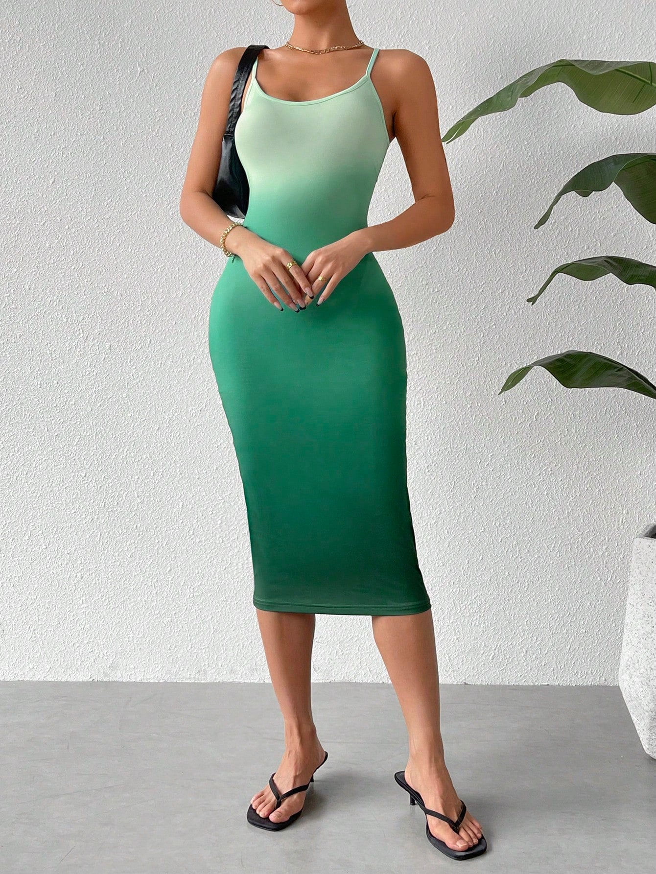 Essnce Women Ombre Adjustable Spaghetti Strap Dress