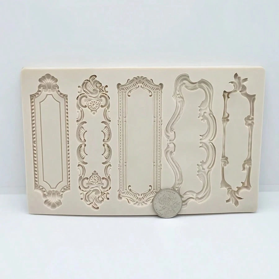 European Retro Creative Texture Frame Mold, Suitable For Shooting Decorative Props, Desktop Resin Accessories, Aromatherapy Candle Paste Props, Aromatherapy Candles, Polymer Production, Soft Material