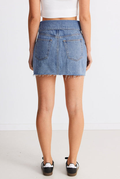 Eve Denim Skirt - Denim - SHOPJAUS - JAUS
