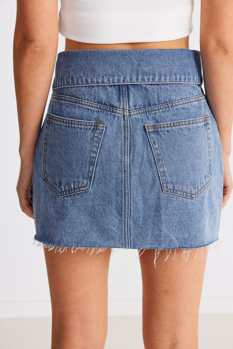 Eve Denim Skirt - Denim - SHOPJAUS - JAUS