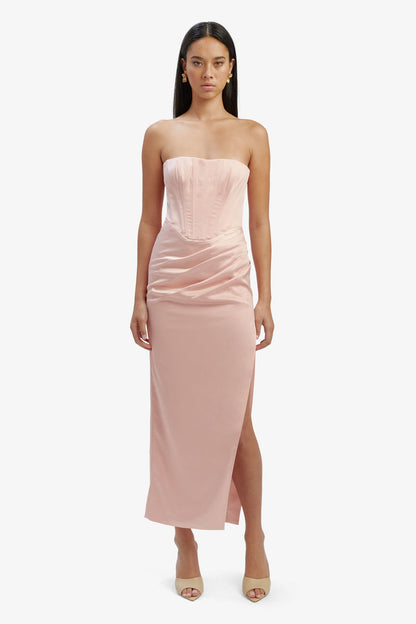 Everlasting Satin Midi Dress - Soft Pink - SHOPJAUS - JAUS