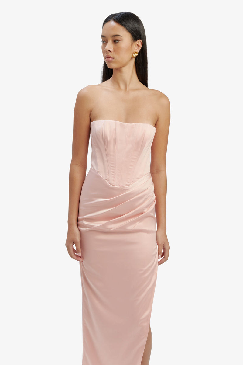 Everlasting Satin Midi Dress - Soft Pink - SHOPJAUS - JAUS