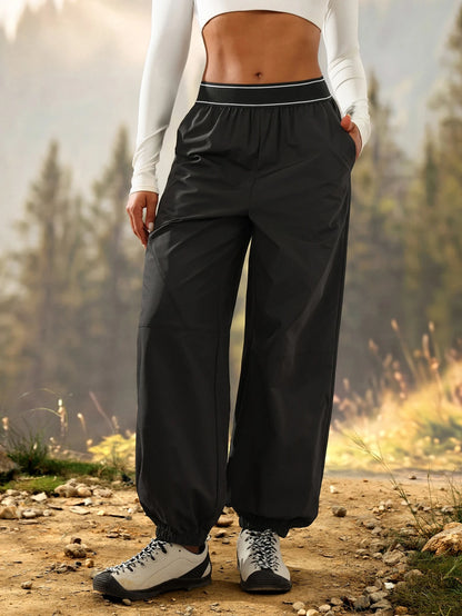 Exploreva Contrast Tape Slant Pocket Outdoor Pants