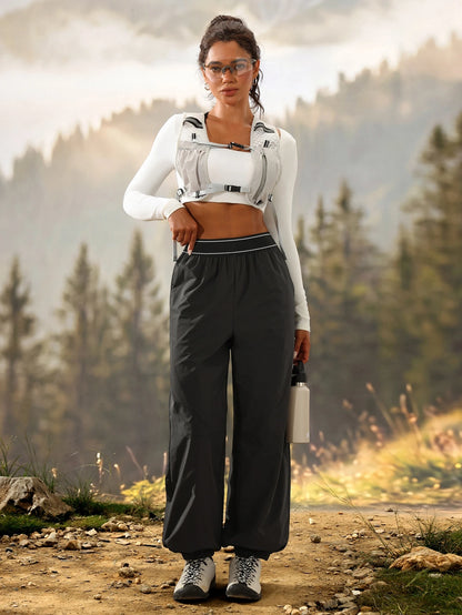 Exploreva Contrast Tape Slant Pocket Outdoor Pants