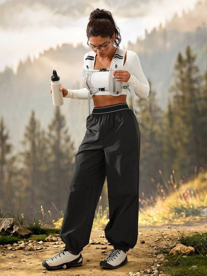 Exploreva Contrast Tape Slant Pocket Outdoor Pants