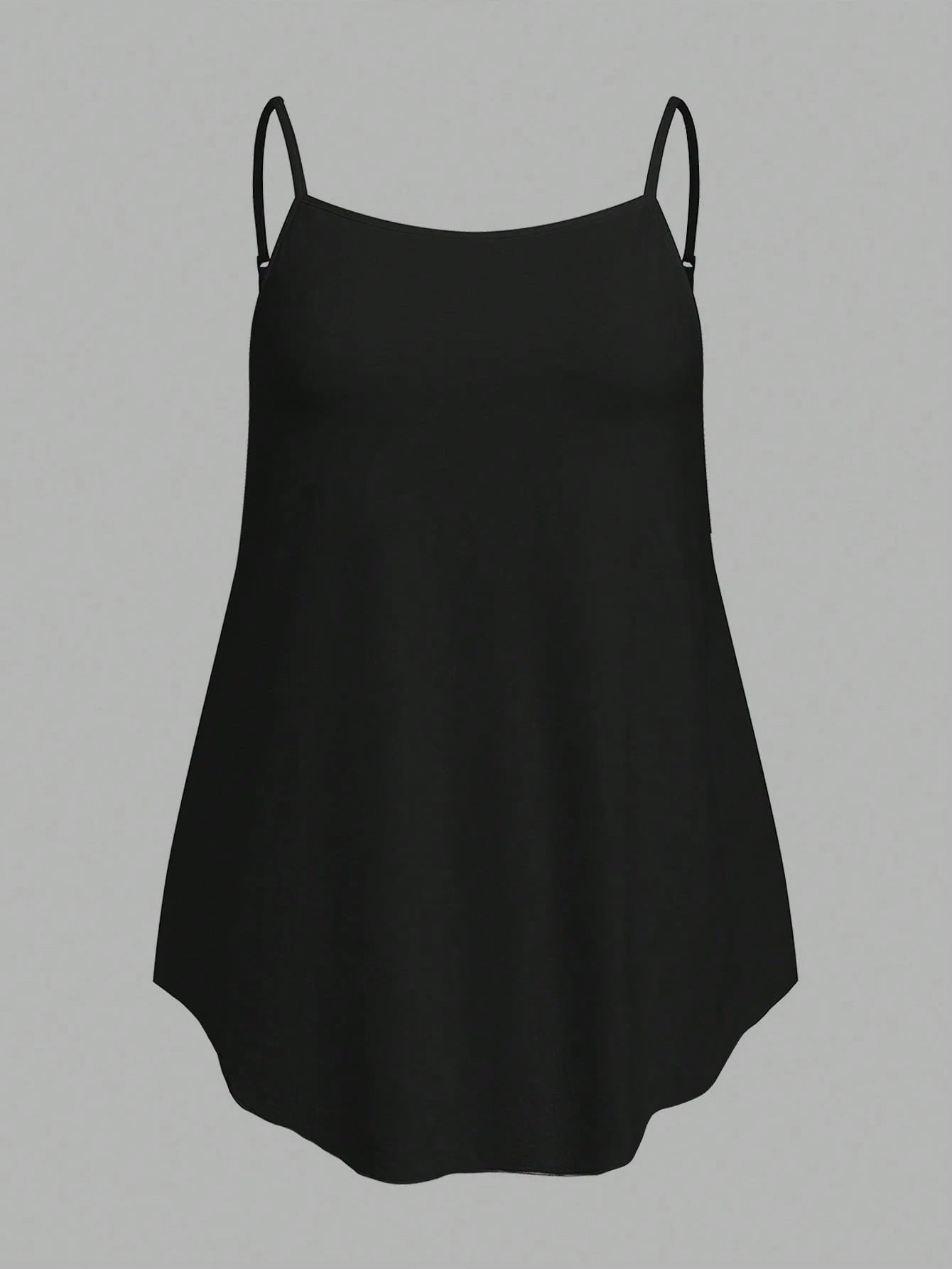 EZwear 2pcs/Set Plus Size Solid Color Camisole Tank Tops, Summer Back To School Lounge Date Night Black White