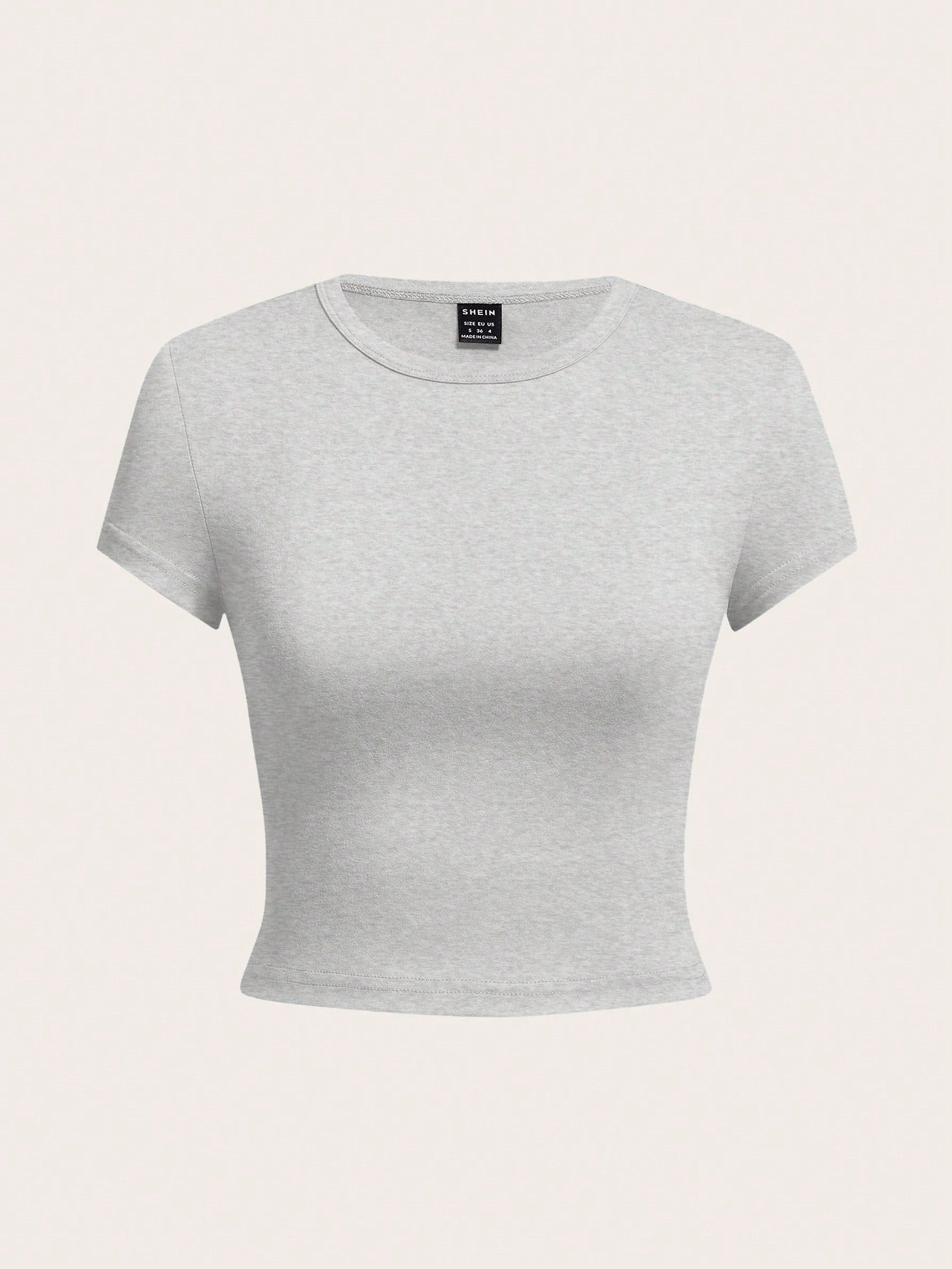 EZwear 4pcs Women Casual Solid Color Round Neck Plus Size Short Sleeve T-Shirts, Suitable For Summer Basics Tops Basic Tees 3 Pack Cropped Plain Tshirts