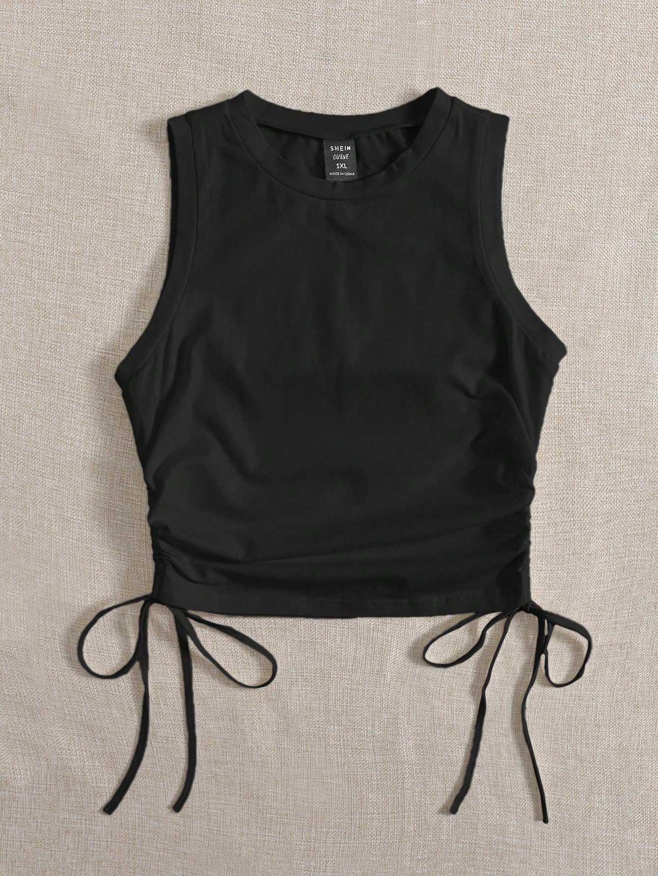 EZwear Black Knit Casual Tank Top For Women