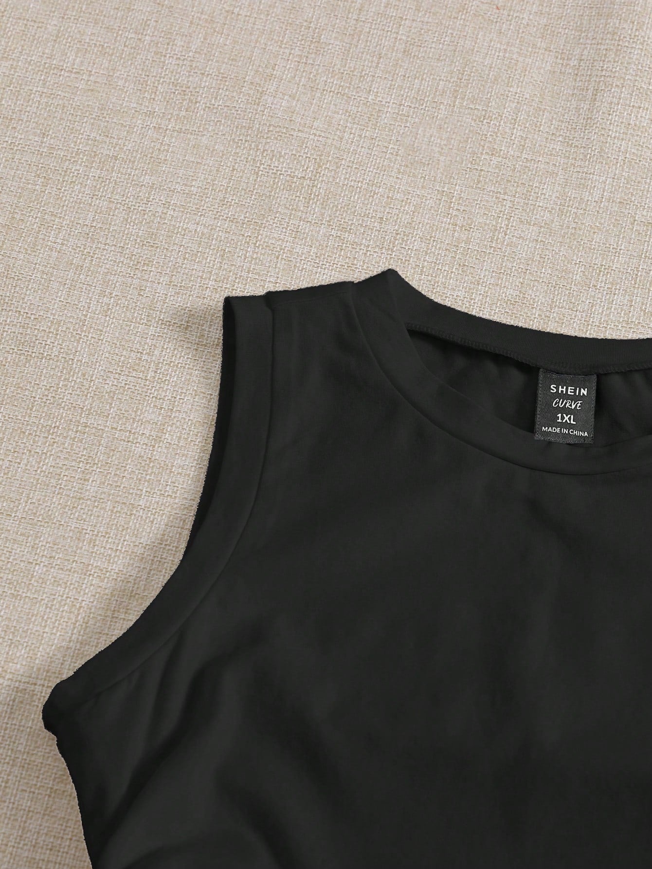 EZwear Black Knit Casual Tank Top For Women
