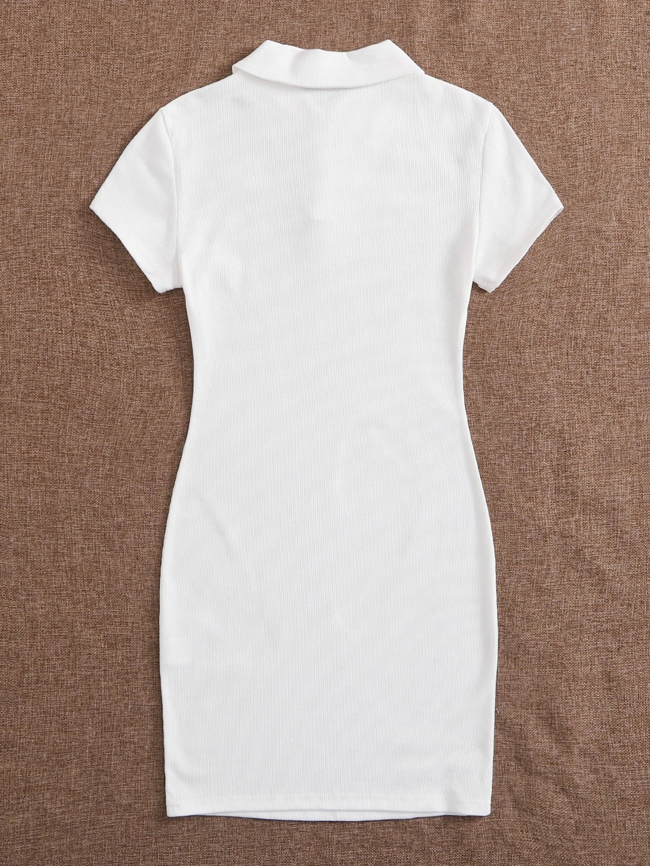 EZwear Button Front Rib-knit Bodycon Dress