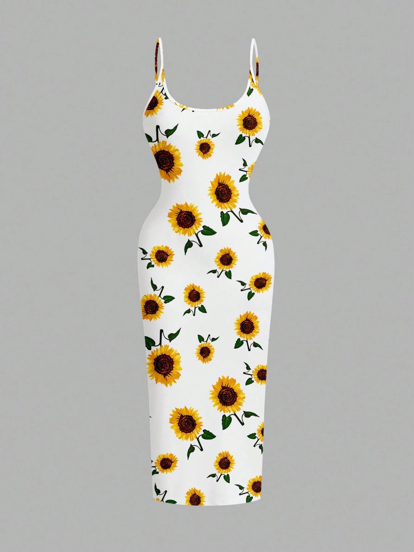 EZwear Casual Minimalist Vacation Style Blue Allover Tiny Ditsy Floral Bodycon Cami Maxi Dress, Suitable For Summer, Vacation, Beach,Summer Dresses For Women