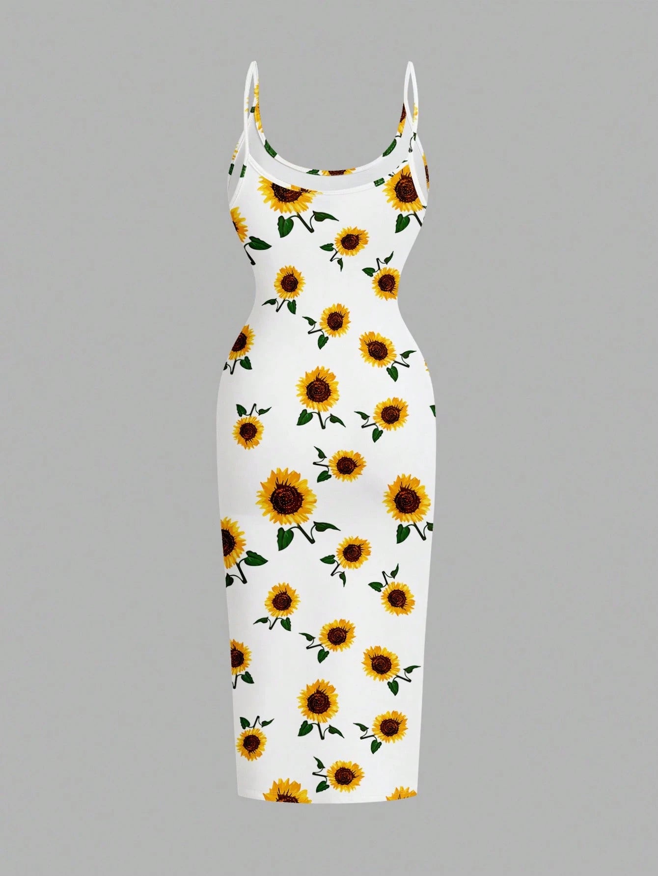 EZwear Casual Minimalist Vacation Style Blue Allover Tiny Ditsy Floral Bodycon Cami Maxi Dress, Suitable For Summer, Vacation, Beach,Summer Dresses For Women