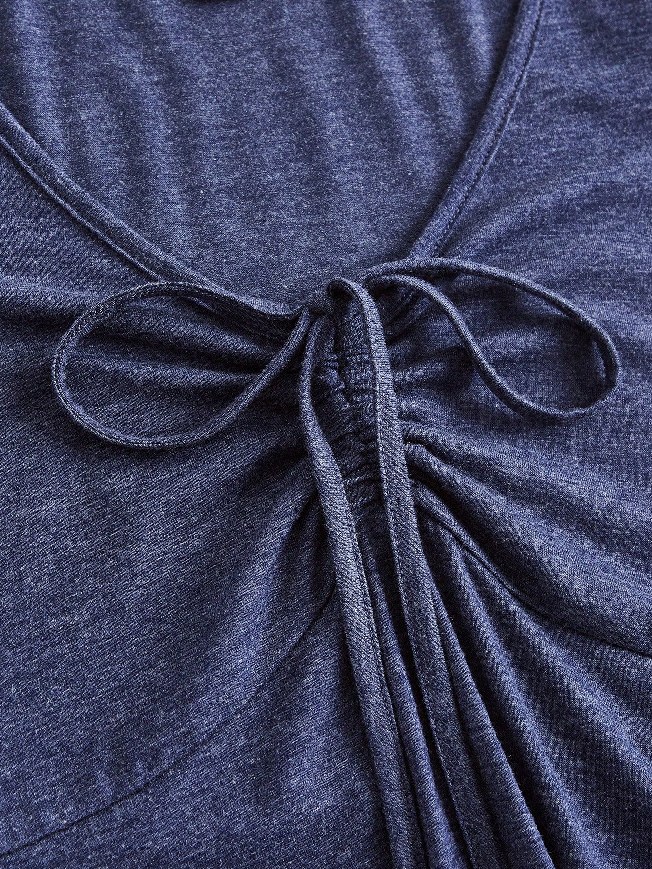 EZwear Lettuce Trim Knot Front Dress