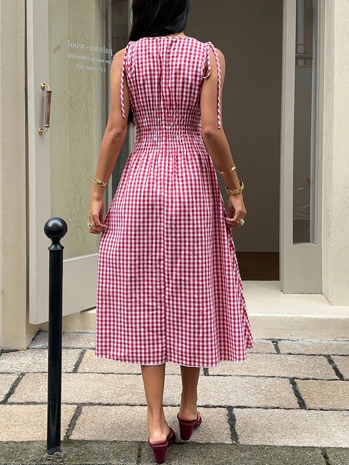 EZwear Pale Yellow Striped Woven Women's Dress,Summer Dresses For Women