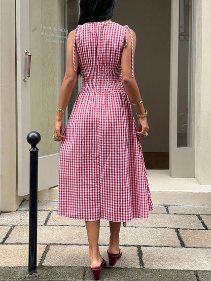 EZwear Pale Yellow Striped Woven Women's Dress,Summer Dresses For Women