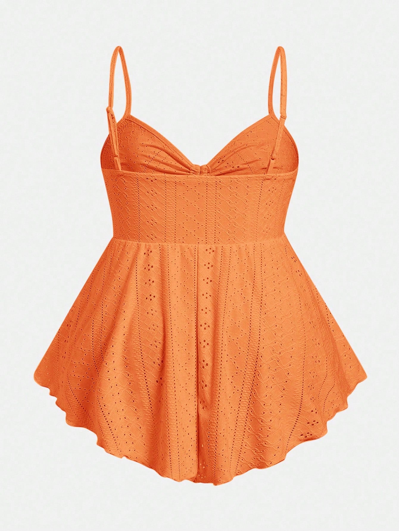 EZwear Plus Size Orange Knit Camisole Top For Women
