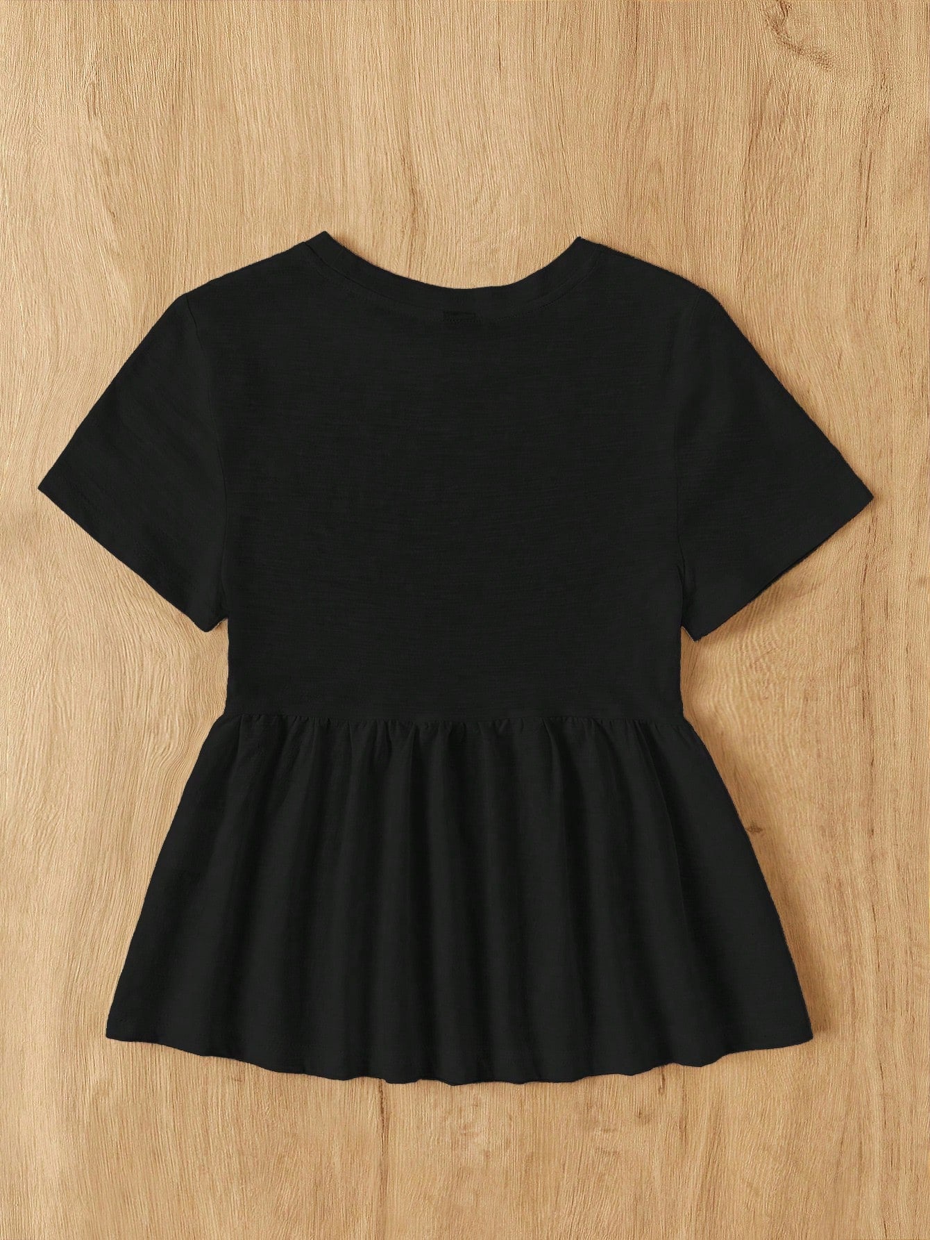 EZwear Women's Plus Size Round Neck Pure Cotton Doll Dress T-Shirt With A-Line Hem And Color Block Design