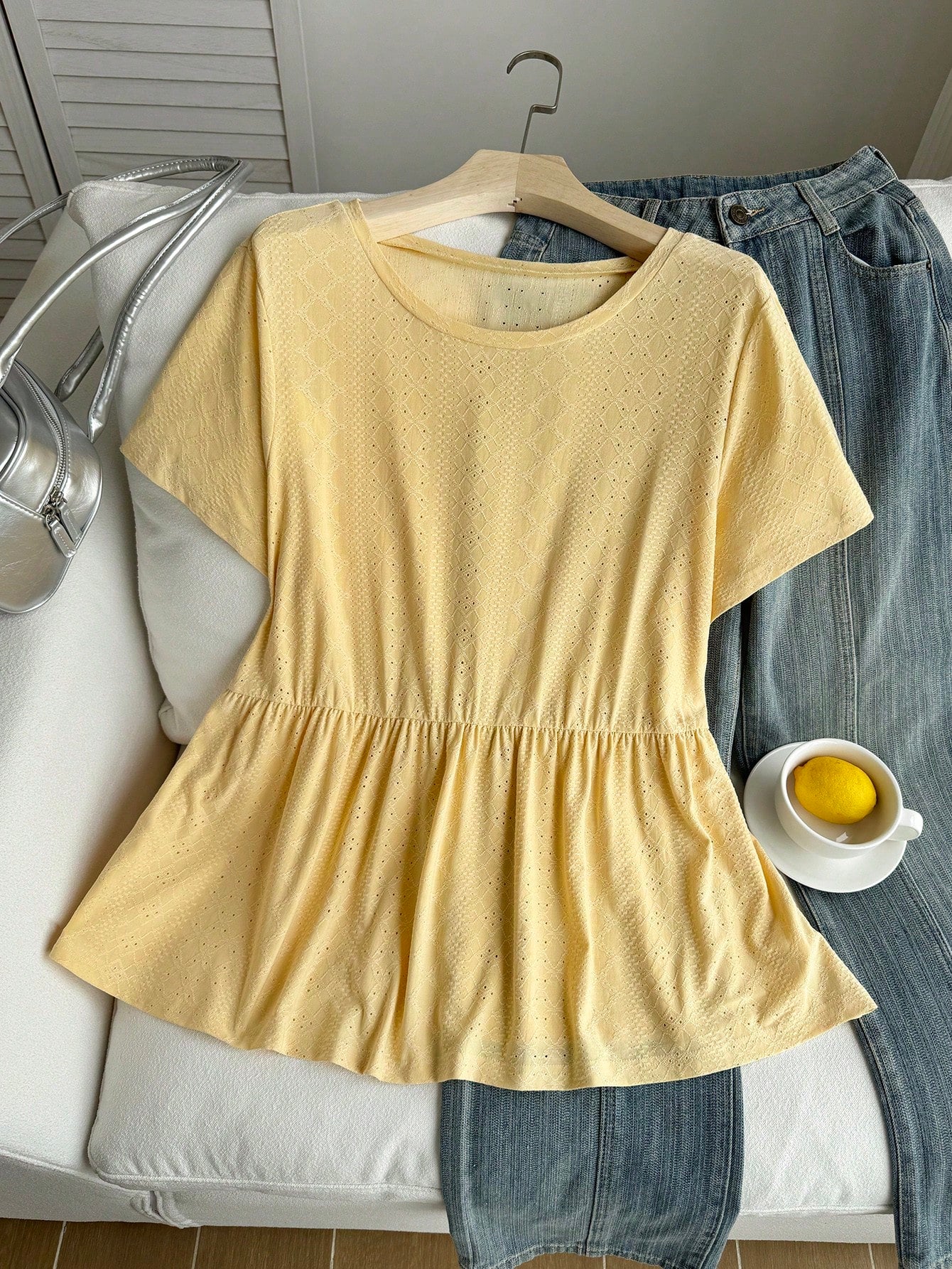 EZwear Women's Plus Size Round Neck Pure Cotton Doll Dress T-Shirt With A-Line Hem And Color Block Design