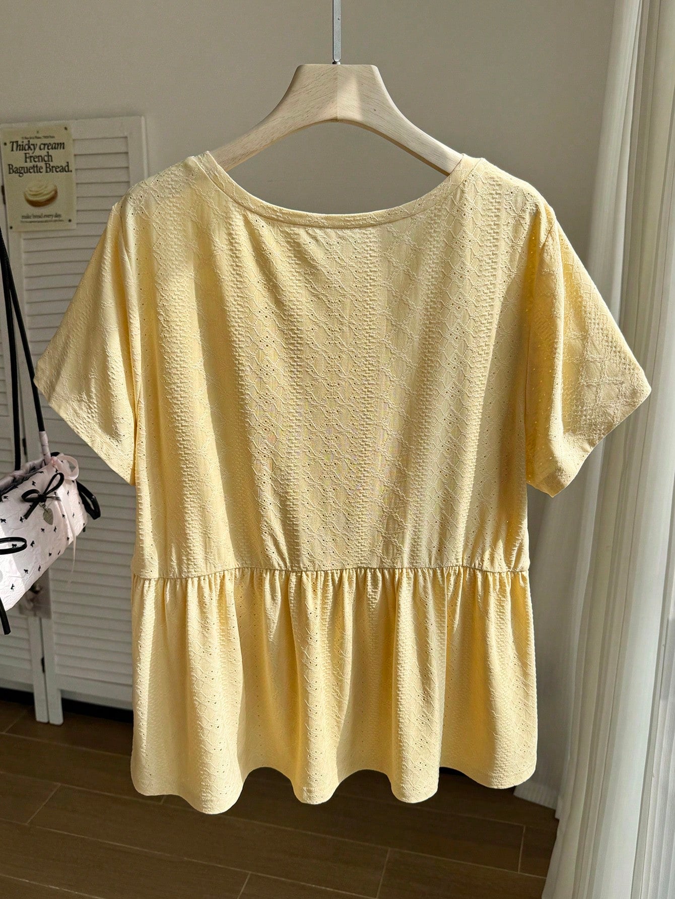 EZwear Women's Plus Size Round Neck Pure Cotton Doll Dress T-Shirt With A-Line Hem And Color Block Design