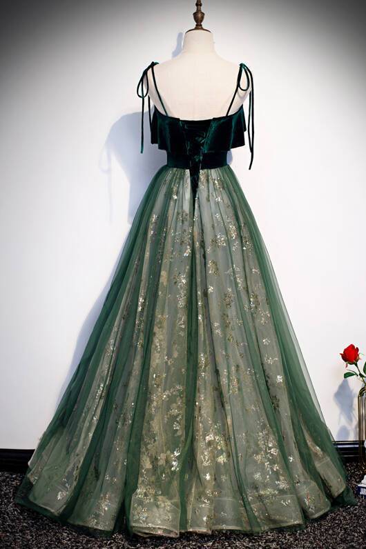 Fairy Green A-line Long Party Dress