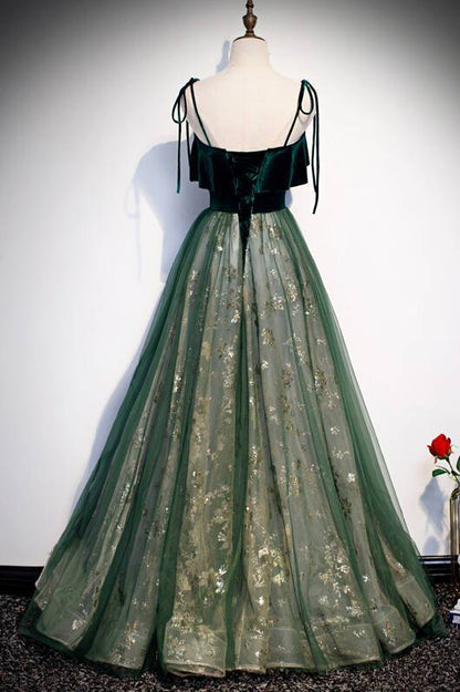 Fairy Green A-line Long Party Dress
