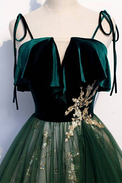 Fairy Green A-line Long Party Dress