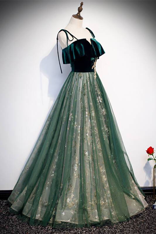 Fairy Green A-line Long Party Dress